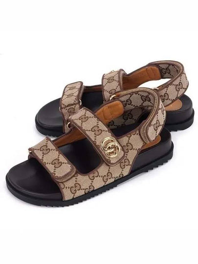 Double G Canvas Sandals Beige - GUCCI - BALAAN 2