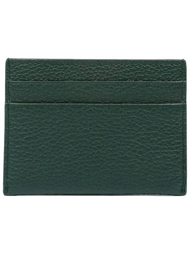 TB Logo Grained Leather Card Wallet Green - BURBERRY - BALAAN 6