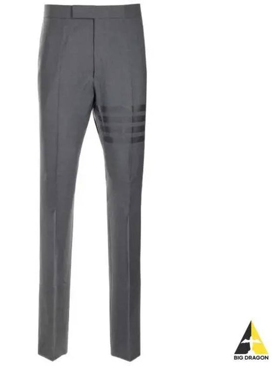 Diagonal Plain Weave Classic Wool Slacks Grey - THOM BROWNE - BALAAN 2