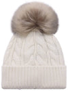 Women s Grenoble Logo Pom Wool Cashmere Beanie 3B00011 A0069 002 24F - MONCLER - BALAAN 5