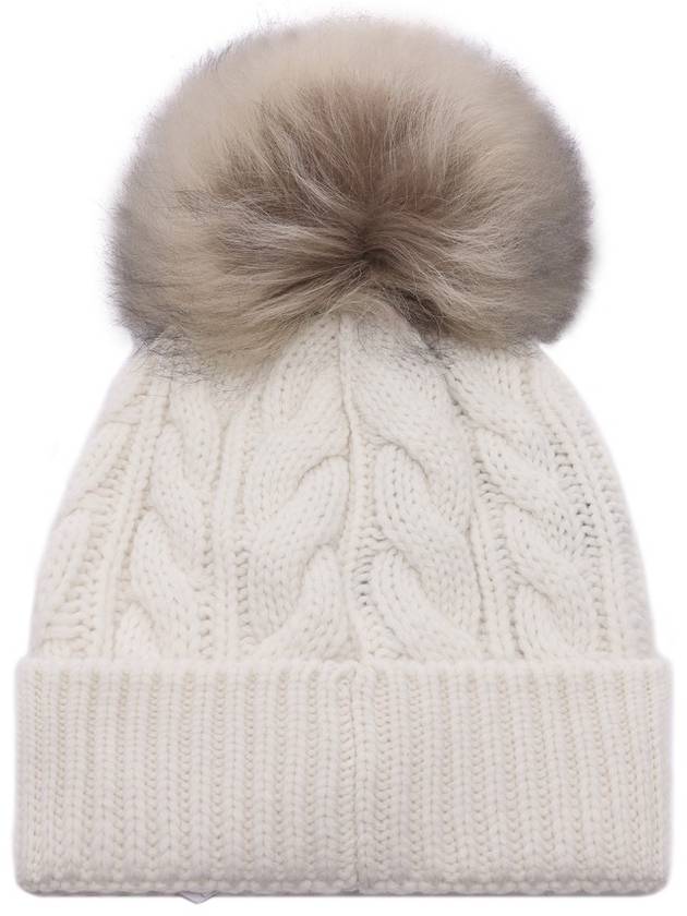 Women s Grenoble Logo Pom Wool Cashmere Beanie 3B00011 A0069 002 24F - MONCLER - BALAAN 5