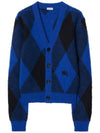 Men's Argyle Wool Cardigan Night - BURBERRY - BALAAN 2