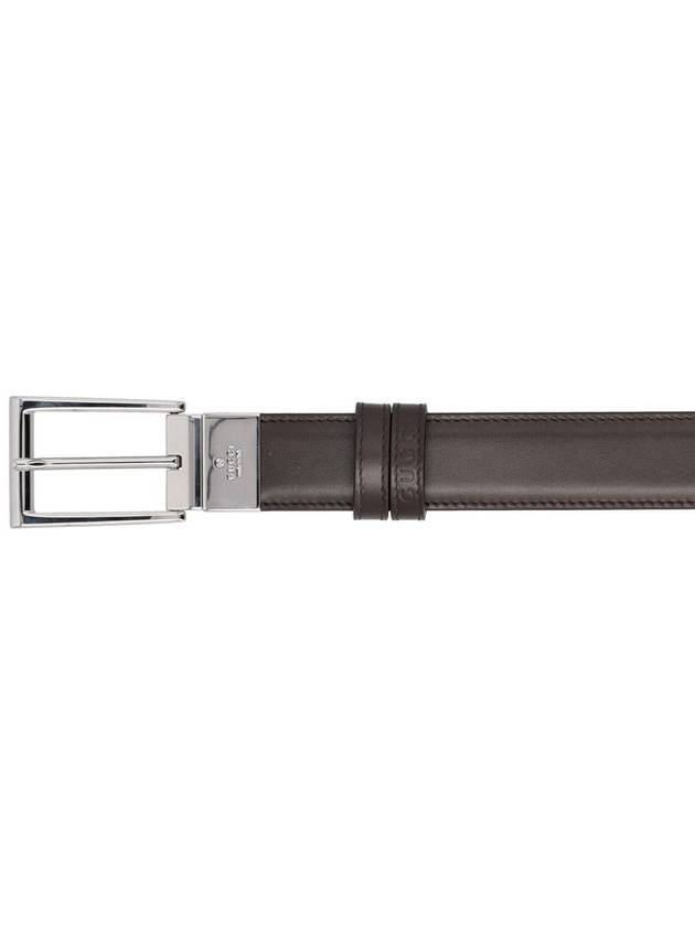 Rectangular Buckle Reversible Leather Belt Beige Brown - GUCCI - BALAAN 4