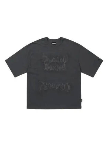 Shadow Boxing Applique Short Sleeve T Shirt Charcoal - AJOBYAJO - BALAAN 1