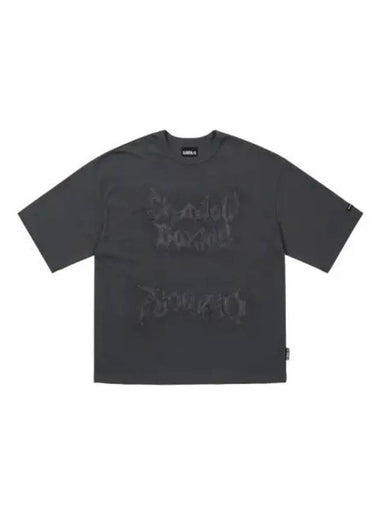 Shadow Boxing Applique Short Sleeve T Shirt Charcoal - AJOBYAJO - BALAAN 1