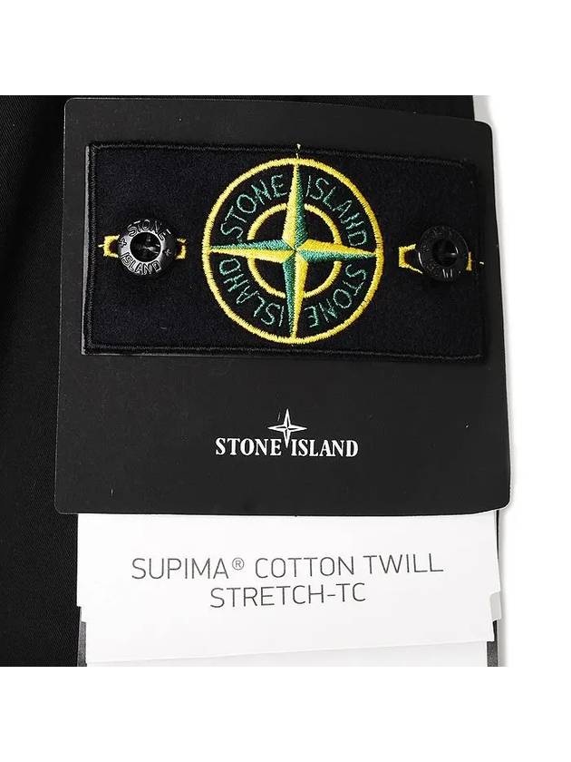 Cotton Twill Stretch Hooded Jacket Black - STONE ISLAND - BALAAN 5