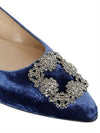 10MM HANGISI Swarovski velvet flat shoes - MANOLO BLAHNIK - BALAAN 3