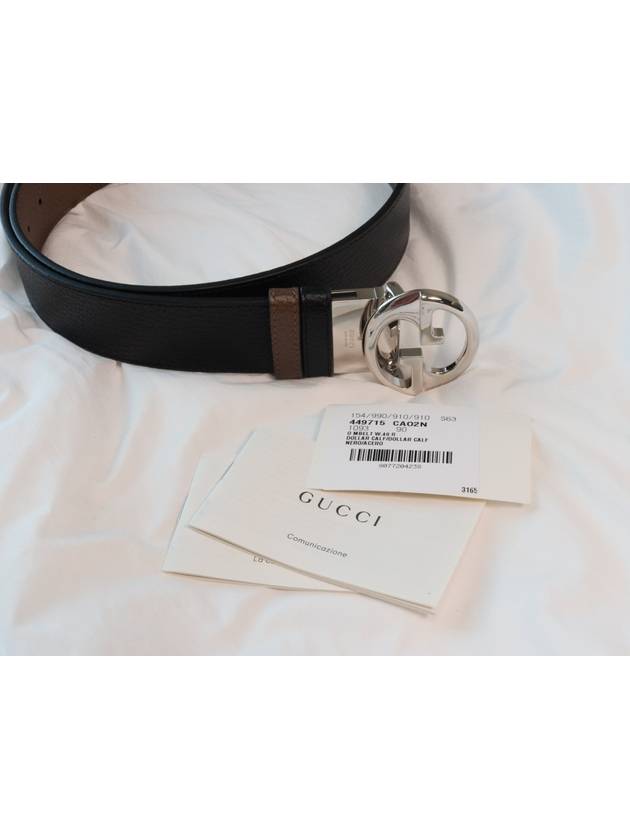 GG Reversible Leather Belt Black Brown - GUCCI - BALAAN 2