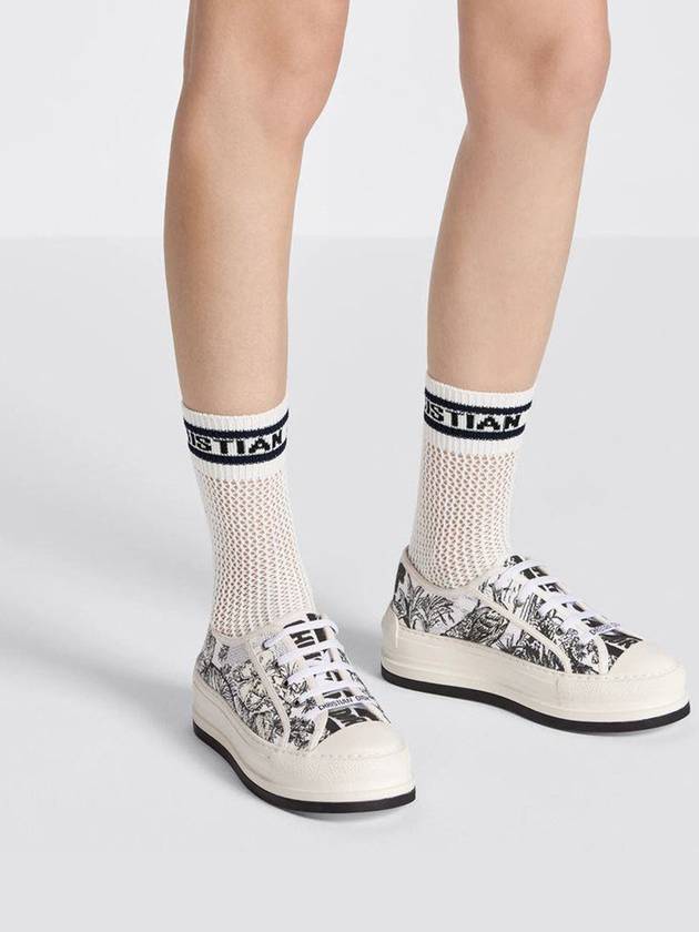 Walk'n'Dior Platform Embroidered Cotton Toile De Jouy Voyage Motif Low Top Sneakers - DIOR - BALAAN 2