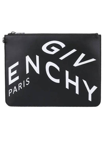 Big Logo Print Clutch Bag Black - GIVENCHY - BALAAN 1