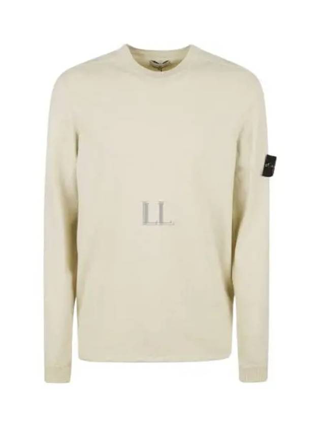 Raw Hand Cotton Crewneck Knit Top Beige - STONE ISLAND - BALAAN 2