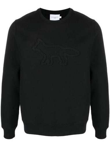 Contour Fox Patch Regular Sweatshirt Black - MAISON KITSUNE - BALAAN 1