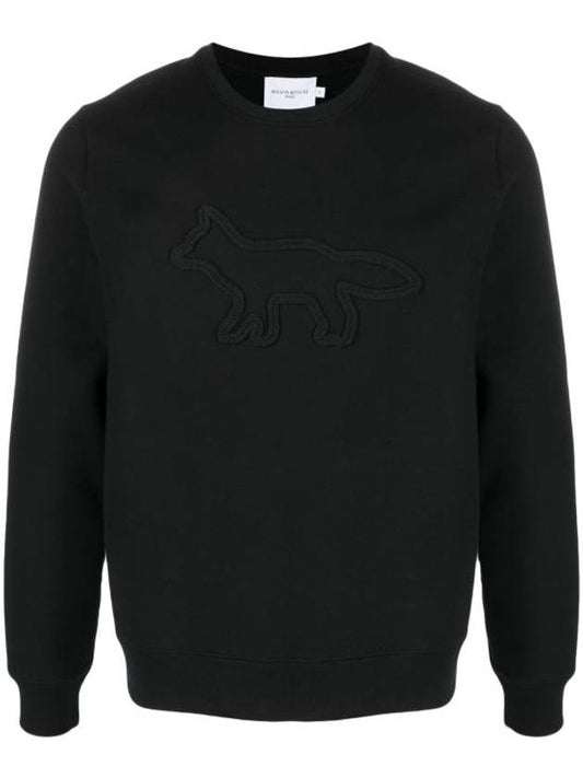 Contour Fox Patch Regular Sweatshirt Black - MAISON KITSUNE - BALAAN 1
