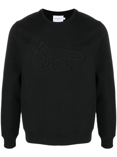 Contour Fox Patch Regular Sweatshirt Black - MAISON KITSUNE - BALAAN 1