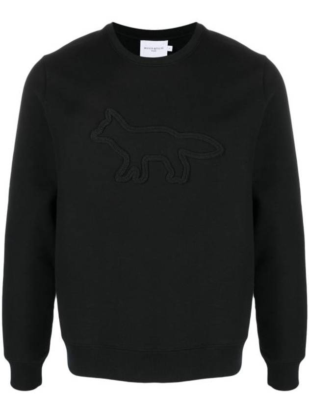 Contour Fox Patch Regular Sweatshirt Black - MAISON KITSUNE - BALAAN 2