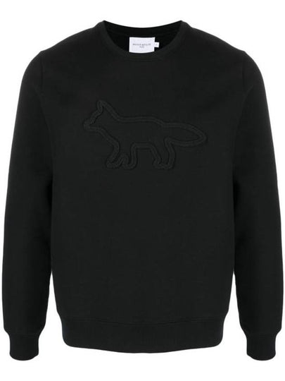 Contour Fox Patch Regular Sweatshirt Black - MAISON KITSUNE - BALAAN 2