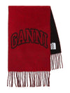 Fringe Wool Scarf Red Black - GANNI - BALAAN 2