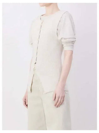 Women s sleeveless fitted spring fall cardigan light cream domestic product GM0024061836501 - LEMAIRE - BALAAN 1