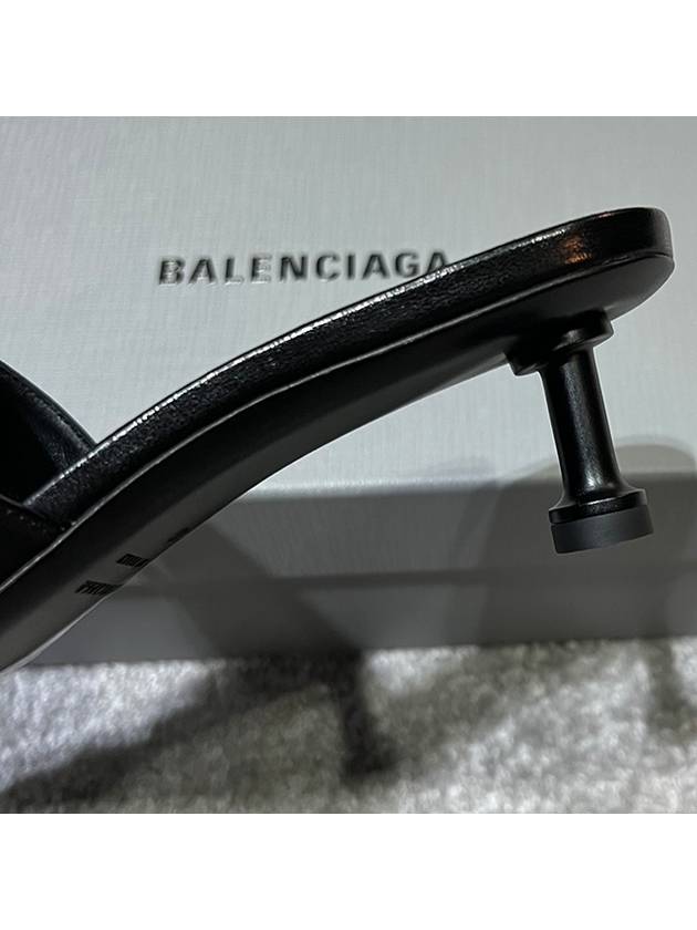 BB Leather Slipper Heels Black - BALENCIAGA - BALAAN 6