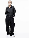 For Women W243PT02BK Non fade Standard Straight Denim Pants Black Indigo - CHANCE'S NOI - BALAAN 7