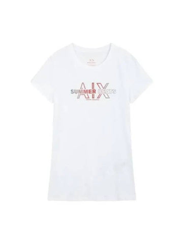 Women s Scotch Logo Crew Neck T Shirt White 271518 - ARMANI EXCHANGE - BALAAN 1