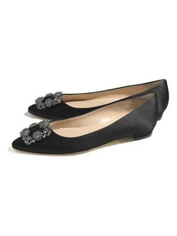 Manolo Blahnik Women s Handsome Silk Satin Flat Black FMC 9XX 0348 - MANOLO BLAHNIK - BALAAN 1