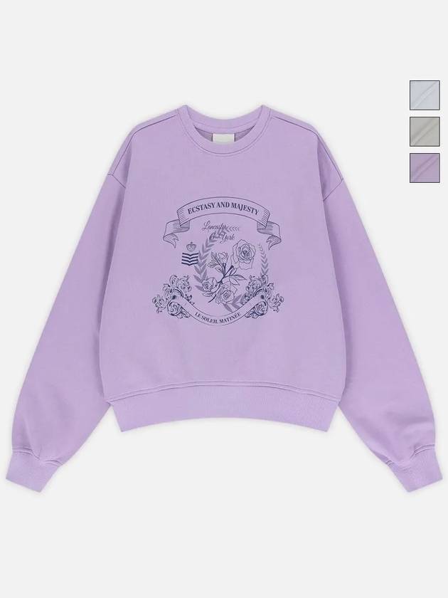 Majestic Bloom Graphic Sweatshirt Lavender - LE SOLEIL MATINEE - BALAAN 2