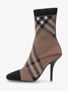 Knit Check Socks Middle Boots Brown - BURBERRY - BALAAN 2