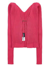 La Maille Pralu Longue Micro Charm Logo Cardigan Pink - JACQUEMUS - BALAAN 2