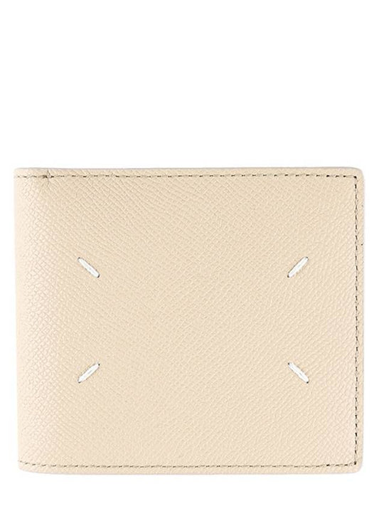 Stitched Logo Halfwallet Beige - MAISON MARGIELA - BALAAN.