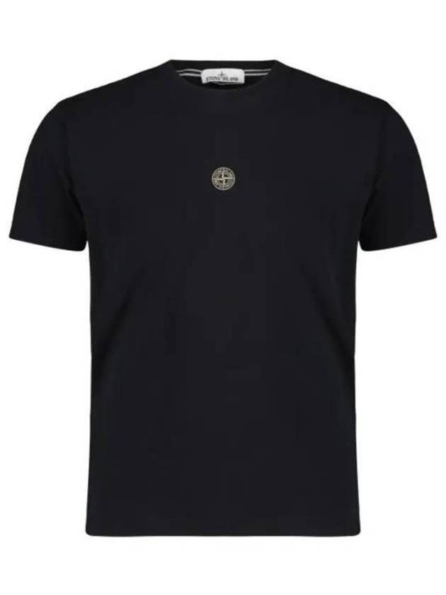 Garment Dyed Lettering One Print Cotton Jersey Short Sleeve T-Shirt Black - STONE ISLAND - BALAAN 2