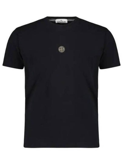 Garment Dyed Lettering One Print Cotton Jersey Short Sleeve T-Shirt Black - STONE ISLAND - BALAAN 2