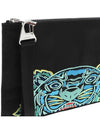 tiger logo embroidered clutch bag black - KENZO - BALAAN.