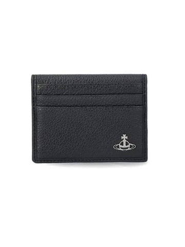 Grain Leather Card Wallet Black - VIVIENNE WESTWOOD - BALAAN 1