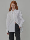 Ribbon Detailed Overfit Cotton Shirt White - OPENING SUNSHINE - BALAAN 1