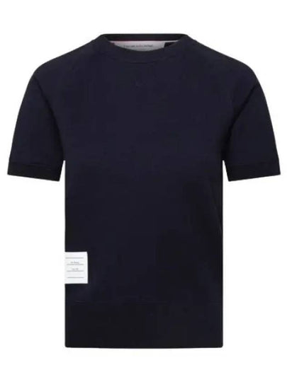 Women's Loopback Cotton Short Sleeve T-Shirt Navy - THOM BROWNE - BALAAN 2