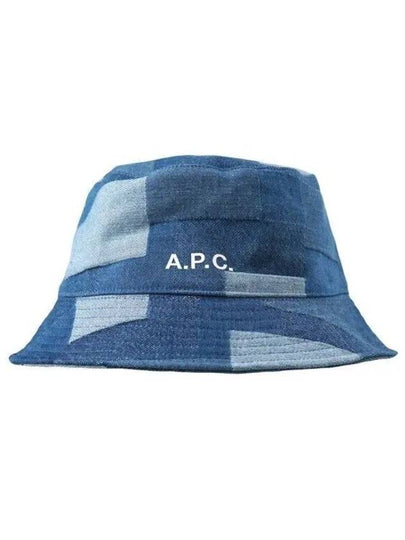 Logo Denim Bucket Hat Blue - A.P.C. - BALAAN 2