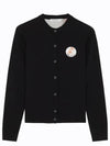 Women's Oly Flower Fox Patch Wool Cardigan Black - MAISON KITSUNE - BALAAN 2