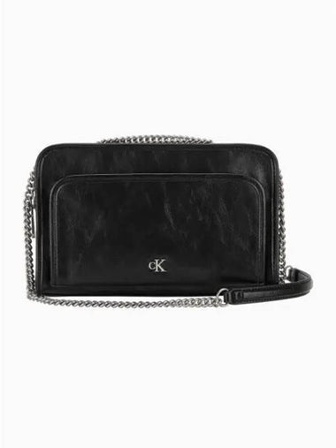 JEANS Women s CKJ Utility Metal Logo Double Zip Camera Bag 4K0004G UB1 - CALVIN KLEIN - BALAAN 1