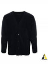 V-Neck Pleated Cardigan Navy - ISSEY MIYAKE - BALAAN 2