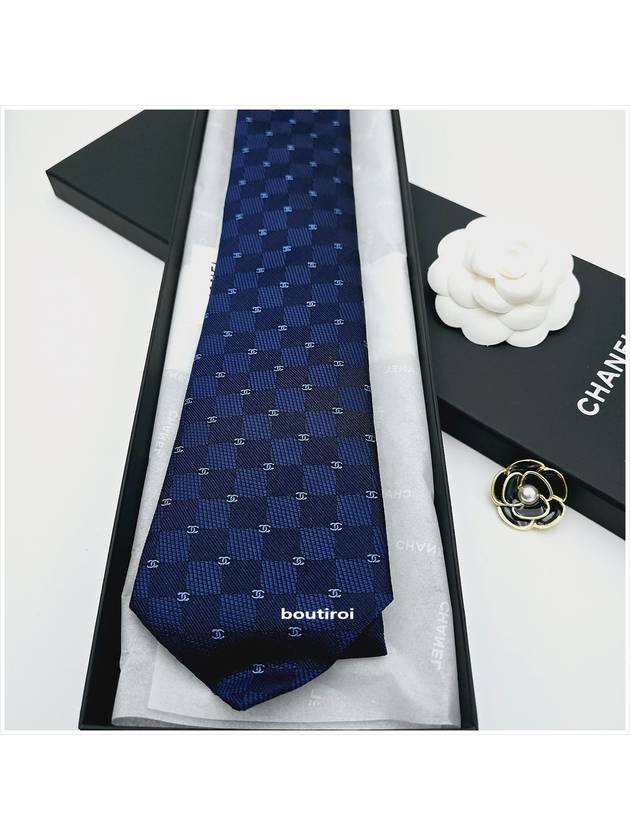 Men's Silk Tie CC Logo Navy AA9940 - CHANEL - BALAAN 9
