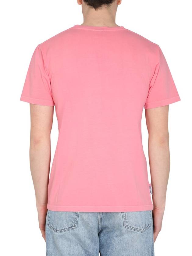 logo cotton short sleeve t-shirt pink - AUTRY - BALAAN 7