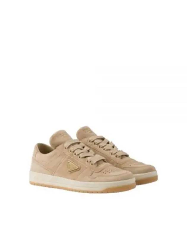 Downtown Suede Low Top Sneakers Ecru - PRADA - BALAAN 2