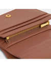 Triomphe Compact Shiny Calfskin Half Wallet Brown - CELINE - BALAAN 6