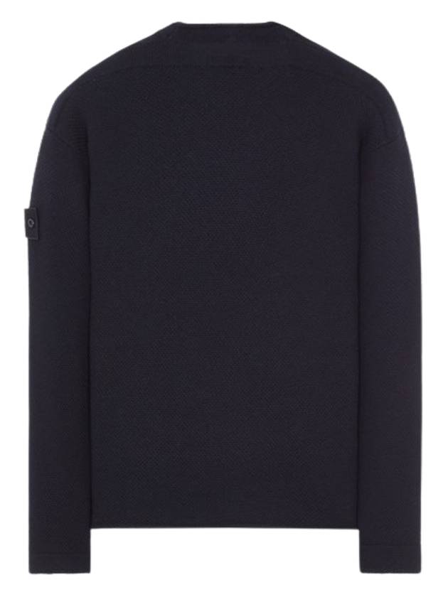 Ghost Piece Crew Neck Wool Knit Top Navy - STONE ISLAND - BALAAN 3