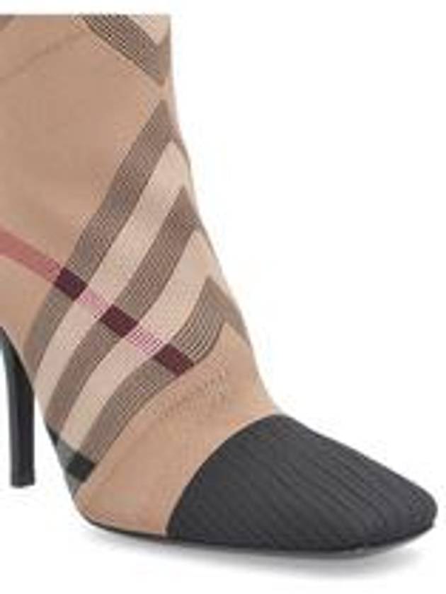 Knit Check Socks Middle Boots Brown - BURBERRY - BALAAN 5