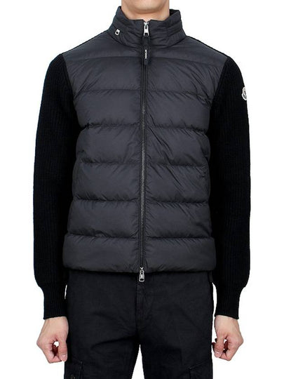 Padded Wool Hooded Zip Up Black - MONCLER - BALAAN 2