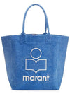 Yenky Embroidered Logo Large Shopper Tote Bag Blue - ISABEL MARANT - BALAAN 3