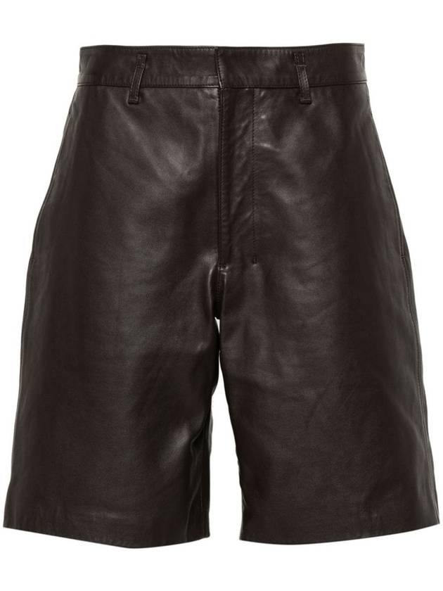 Soft Nappa Cow Leather Shorts Dark Brown - LEMAIRE - BALAAN 2