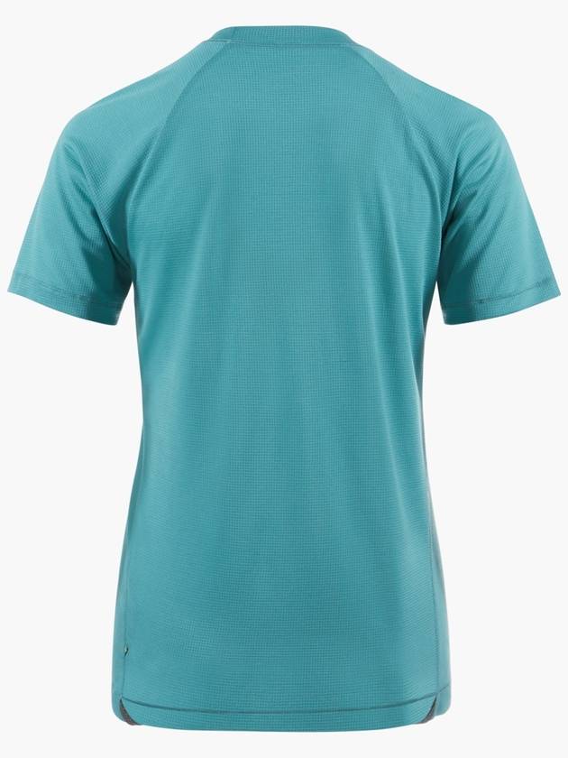 Women's Groa Logo Technical Short Sleeve T-Shirt Teal Blue - KLATTERMUSEN - BALAAN 3